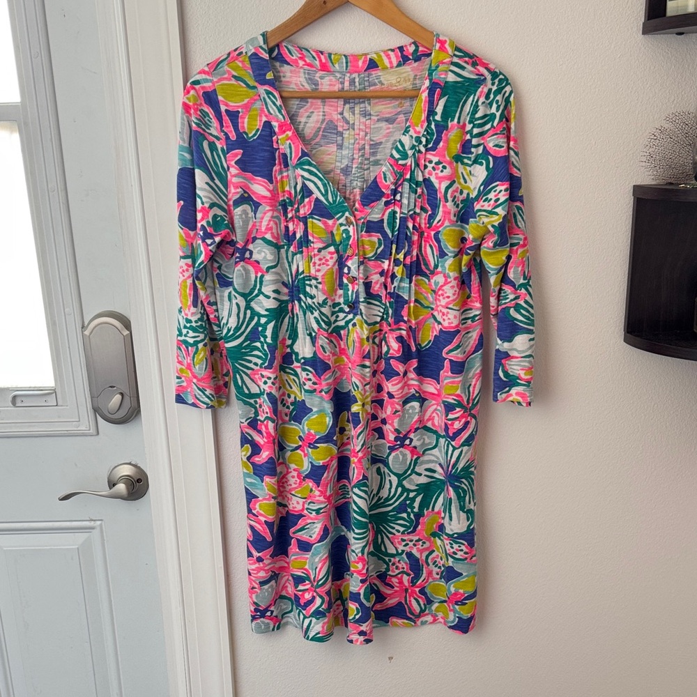 • Lilly Pulitzer • Vibrant Cotton 3/4 Sleeve Dress